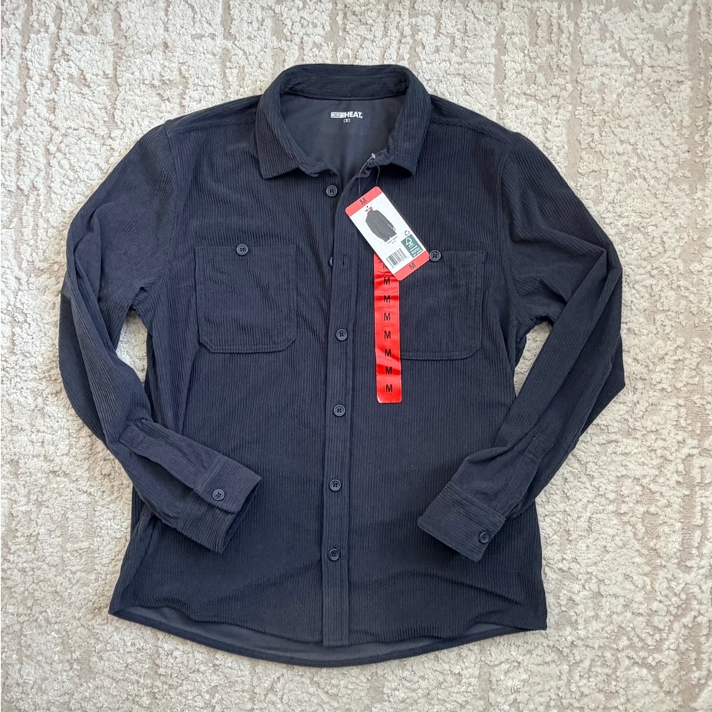NEW 32 Degrees Men's Casual Button Down Shirt - Dark Blue Gray M - Picture 7 of 14